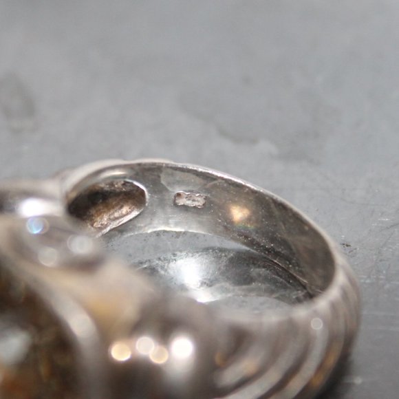 2 Tone 925 Sterling Silver Noblesse Cable Band Ring w Stones - Picture 9 of 15